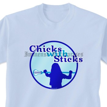 Lacrosse Tshirt Short Sleeve Lacrosse Chicks With Sticks